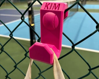 UV & Heat Resistant Hook With A Tennis Ball Design Easy attachment to the fence with YOUR NAME  and Heat