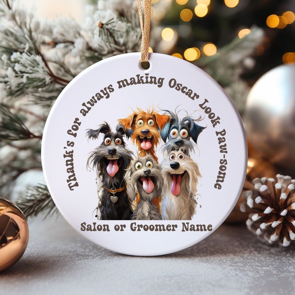 Dog Groomer Personalized Gift Ornament, Gift Dog Groomer, Pet Stylist Decor, Pet Custom Gift for Doggy Groomer, Pet Xmas Gift Inexpensive