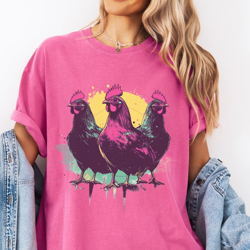 Neon Floral Animals T-shirt for Women