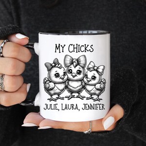 Cadeaux personnalisés pour meilleure amie, Tasse à expresso week-end entre filles, Mug Bestie, Cadeaux poulet à nœud vintage, Tasse à thé assortie pour soeur, Mug Grande soeur, Petite soeur