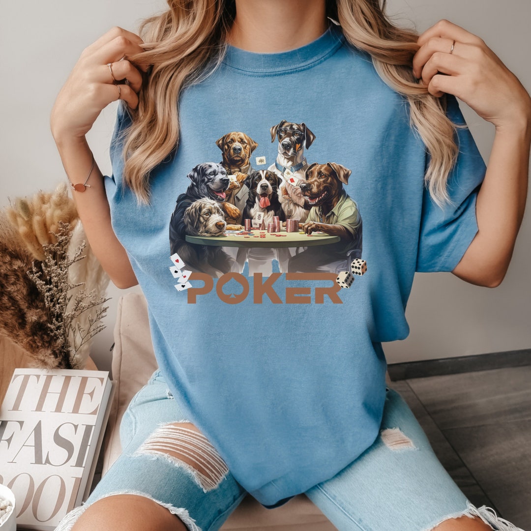 Dogs Playing Poker Comfort Colours T Shirt, Poker Gifts for Poker ...