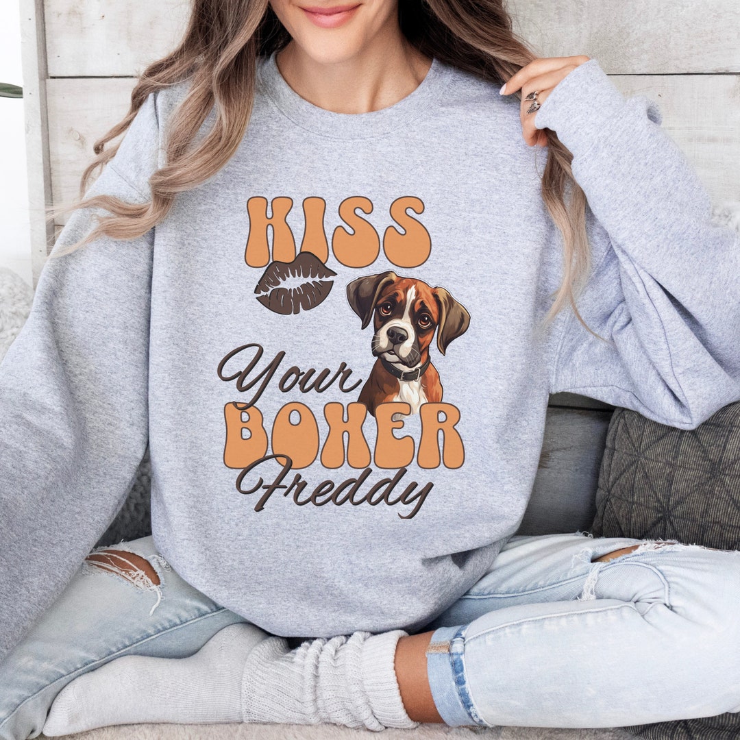 Boxer Dog Sweater Personalized, Kisses Shirt, Boxer Gift Dog Mom, Cute Boxer Owner Custom