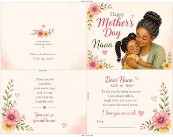 Tarjeta imprimible para el Día de la Madre para la abuela (Floral) / Tarjeta plegable / Descarga instantánea / Tarjeta para la abuela de parte de los niños / PDF de 8.5x11