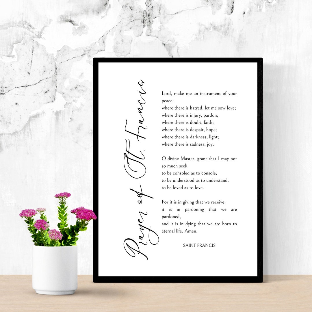 St. Francis Prayer Printable Saint Francis Prayer Wall Art Printable ...