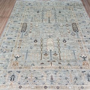 Traditional Oushak Hand Knotted Wool Rug | 8x10 Area Rug | 10x14 Luxury Rug | Tribal Style | 6x9 Living Room | 10x12 Custom Rug | 9x12 Rug