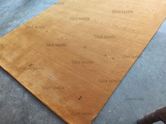 Light Orange Wool Area Rug Solid Rug Gabbeh Rug 200x300 For Living Room Bedroom Rug 5x8 6x9 7x10 8x10 9x12 10x14 12x15 Rug Custom Rug Runner