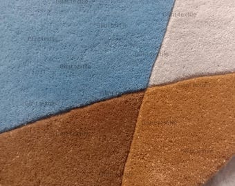 8x8 Blue Round Rug | 10x10 Rug | Area Rug | Living Room | Bedroom Rug | Hall Rug | Handmade Circle 5x5 6x6 7x7 9x9 12x12 15x15 Wool Rug