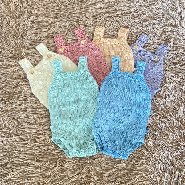 Selbstgestrickte Baby Body - Strickkleidung für 0-3 Monate - Babybody Farb-Auswahl -- Geschenkidee