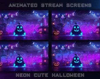 Neon Ghost Halloween-strömskärmar: Twitch-överlägg