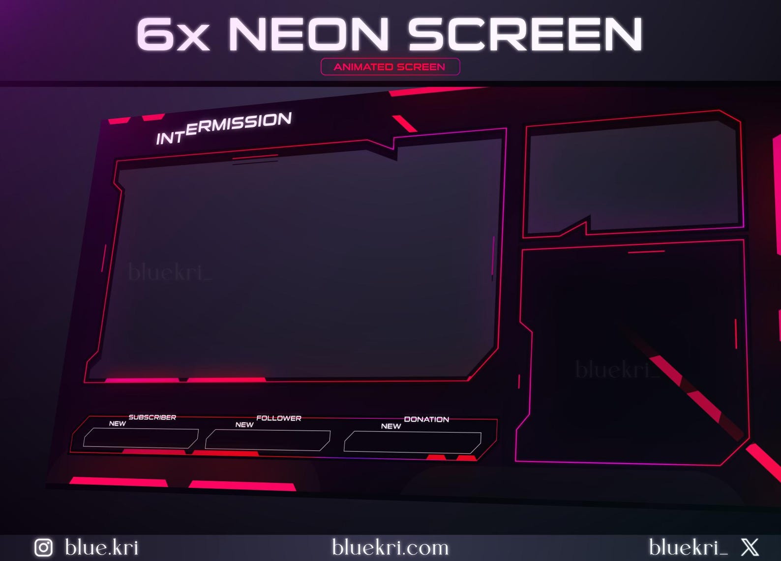 Futuristic Neon Stream Pack Twitch Stream Overlays | Neon Stream ...