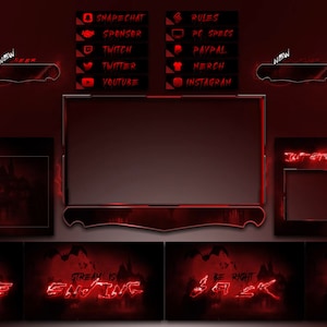 Horror Bat Animated Stream Overlay Pack | Spine-Chilling Haunted Twitch Overlay Package | Gothic Horror Theme Stream pack | Spooky Twitch
