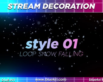 Snow Stream Decoration - 3x snow falling down, Christmas flower, dust Christmas - Winter Twitch Theme, Christmas Overlay