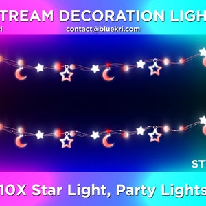 Stream Overlay | Animated 10x Twinkle Lights | Christmas | Stream | Winter stream | snow | Vtuber, OBS | Decoration | Twitch Stream lights