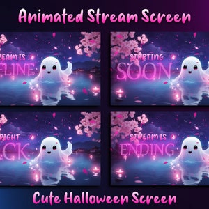 Ghost Halloween Twitch Screens Overlay, Halloween Animated Overlay, Cozy Twitch Overlay Stream Package Stream Overlay - Twitch Overlays