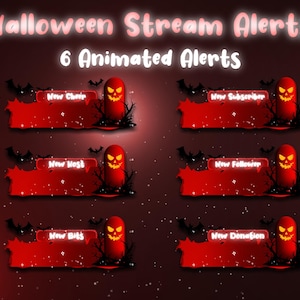 Animated Halloween Red Alerts | Twitch & YouTube Stream Overlays | Spooky Pumpkin Theme | Subscriber, Follower, Host, Bits, Cheer, Donation