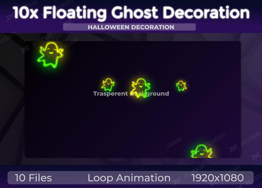 10x Floating Ghost Decoration | Spooky Halloween Ghost Animated Stream ...