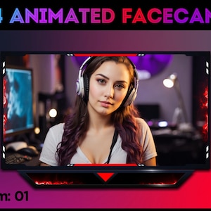 4x Animated Webcam, Overlay Template || webcam Twitch Stream Overlays || Animated Facecam Overlay Facecam, webcam