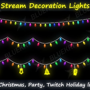 5x Animated Christmas Stream Decoration Lights String / Party Lights / Twitch Holiday Light / Stream Christmas Twinkle Lights / Stream light
