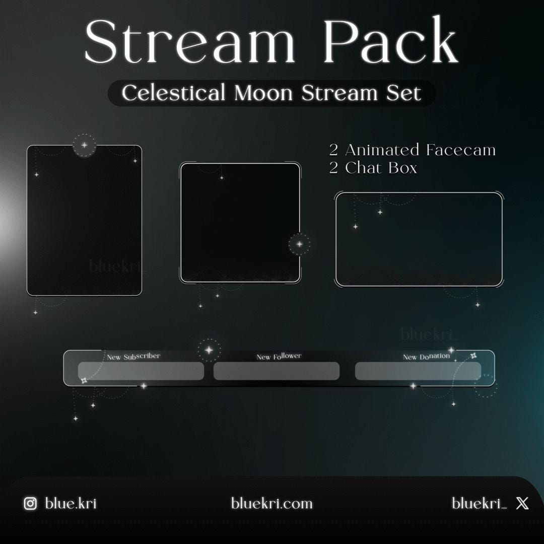 Celestial Moon Animated Stream Overlay | Twitch Package (downloadable ...