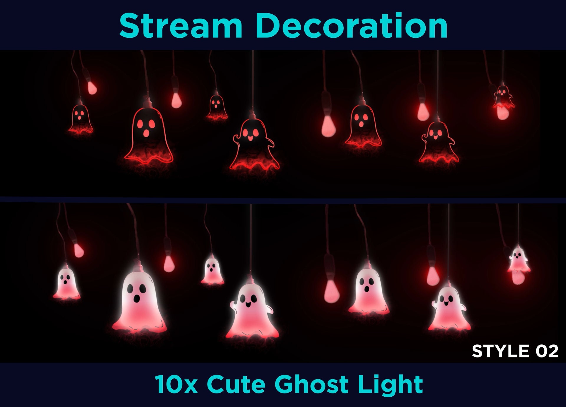 Cute Ghosts Stream Decoration | DexPixel