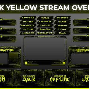 Animated Twitch Overlay neon, Digital Download, Stream Package, Twitch Alerts, Webcam Overlays, Panels, Stream Transition