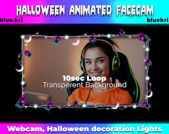 Animated Halloween Facecam Overlay | Spooky Stream Webcam Border / Streamlabs OBS Overlay