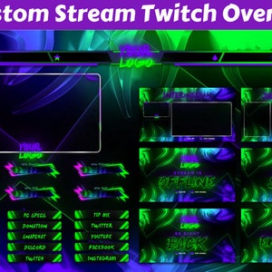 Pacote de sobreposição de Twitch personalizado l Pacote de transmissão ANIMADA, telas de sobreposição de Twitch animadas PERSONALIZADAS, webcams, painéis, layouts