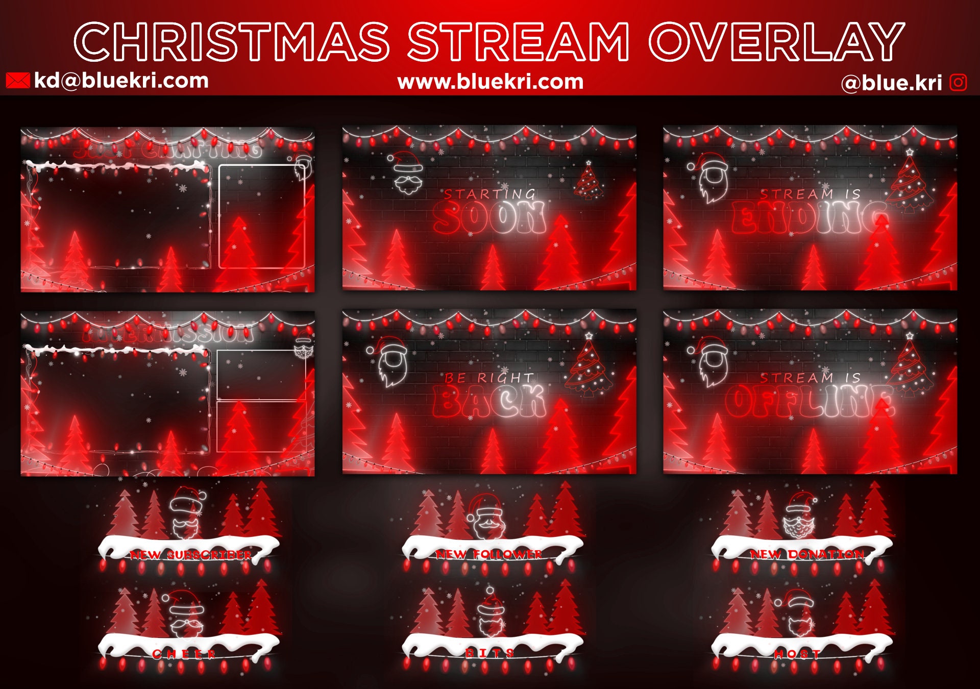 Stream Stickers Animation Christmas Streaming Pack – Animated Screen, Alerts, Stickers & Panels ...