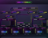 Neon Stream Pack – Animated Cyberpunk Overlay, Twitch Package