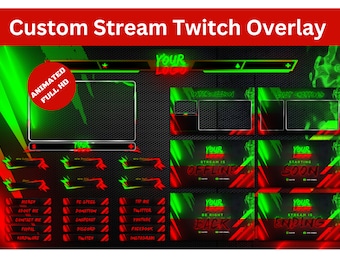 Custom Animated Twitch Stream Overlay Package