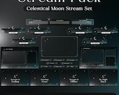 Green Aesthetic TikTok Stream Overlay | Cloud Moon VTuber Overlay Pack for Twitch, Kick & OBS | Animated Screens Alerts Panels
