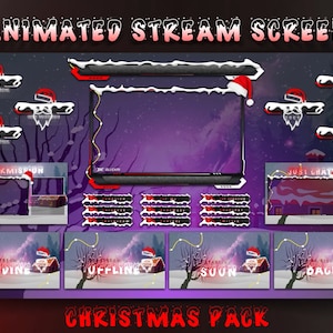 Weihnachts Twitch Overlay Paket | animiertes Twitch Overlay | Twitch Overlay Lofi, Weihnachtsmann Livestream Grafik, Lofi Twitch, Gemütliches Twitch