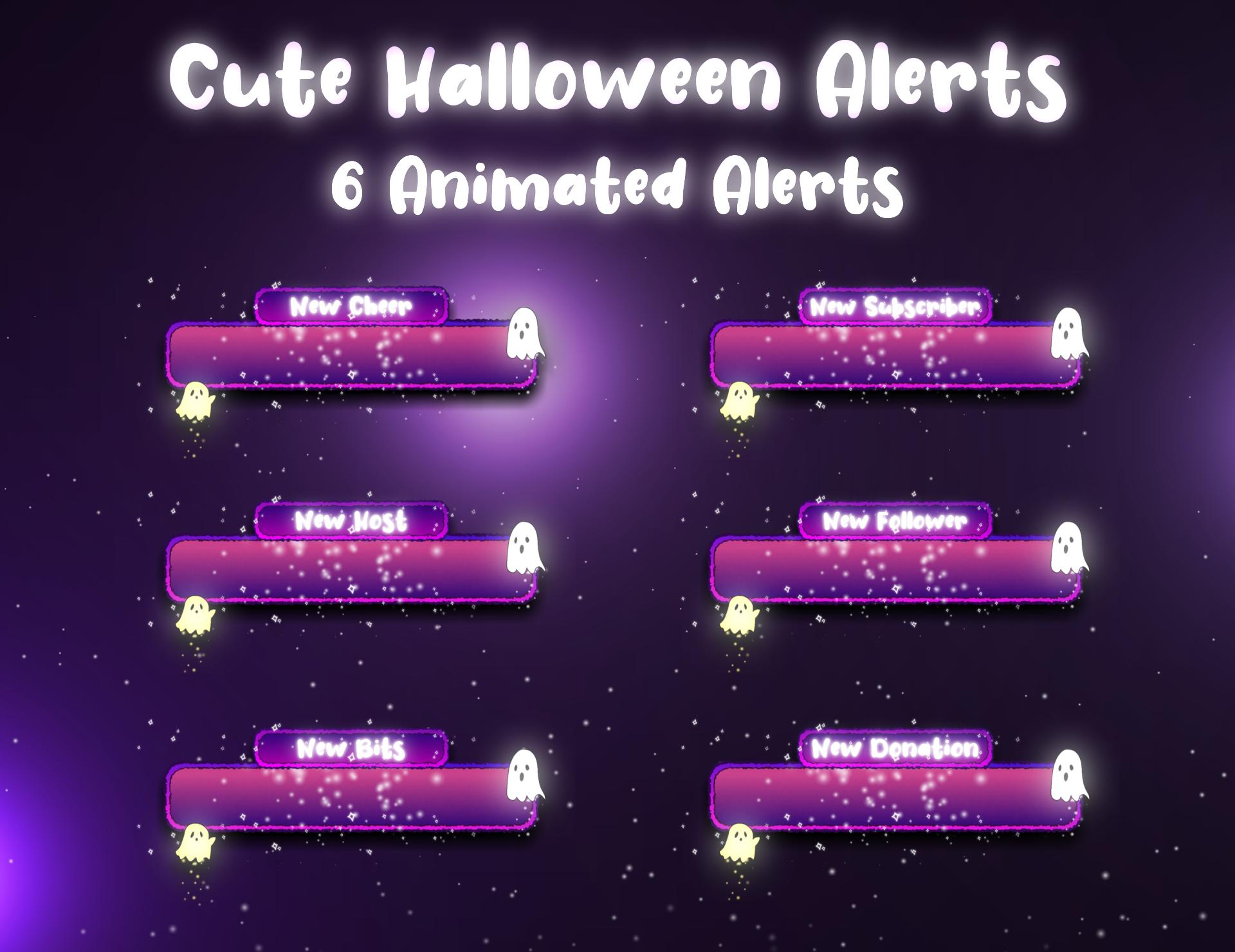 Haunted Overlay Halloween Twitch Stream Overlay | Animated Purple Ghost & Pumpkin - Etsy
