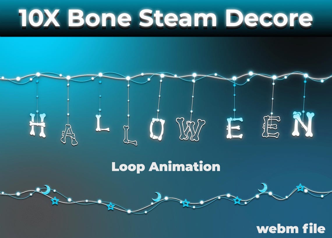 Bone Moo Background 10X Bone Halloween Animated Stream Decorations for Twitch & OBS Studio ...