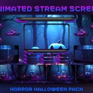 Halloween Overlay Stream - Twitch Overlay with Pumpkin | Pumpkin stream package - Stream Overlay with pumpkin, Ghost, Panels, Alerts, Horror