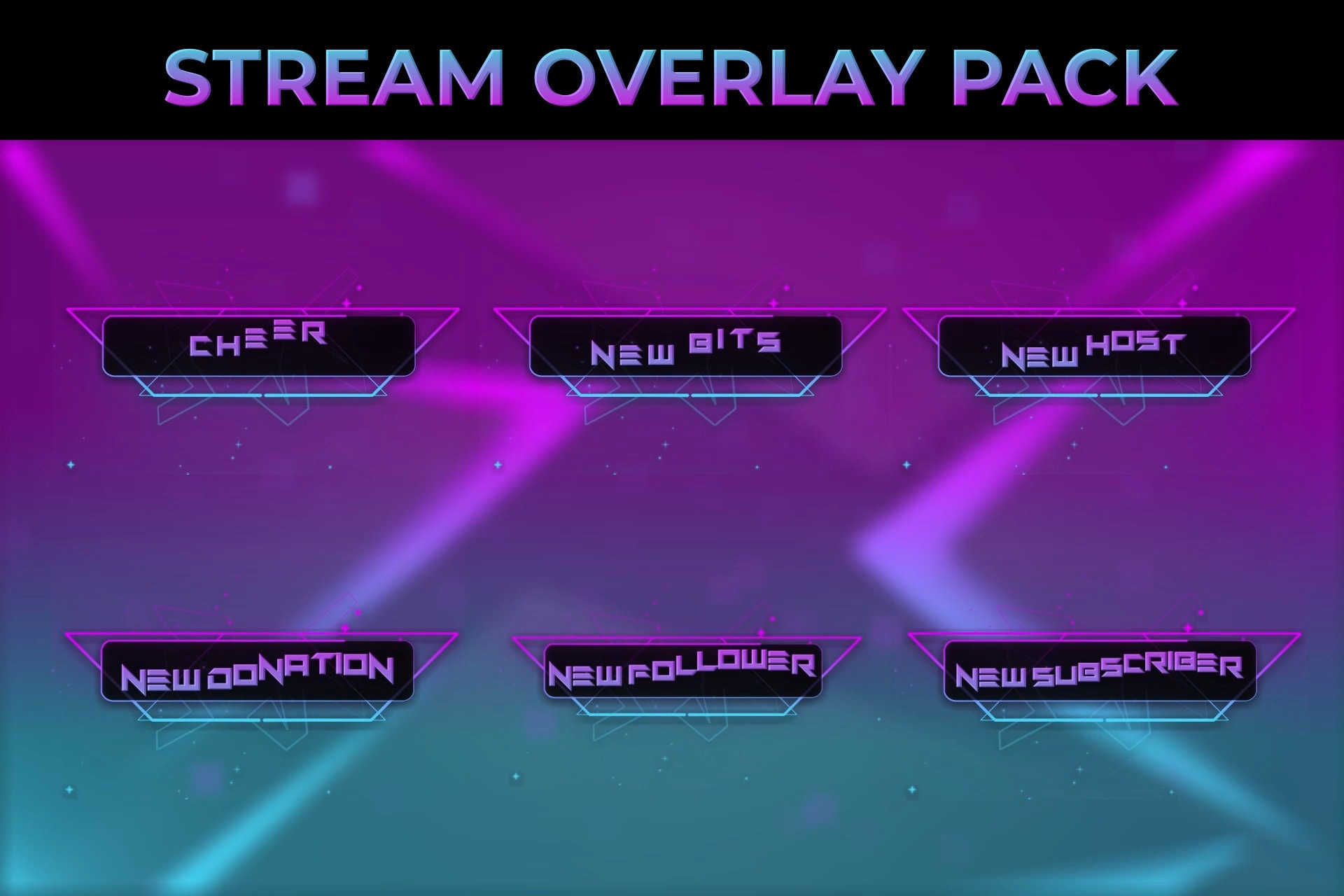 Purple Animated Twitch Stream Overlay Package | Panels, Alerts - Etsy