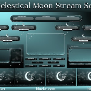 Animated Twitch Overlay Stream Package, Moon Twitch Overlay, Celestial Stream Package For Twitch | Twitch Stream Overlay Package