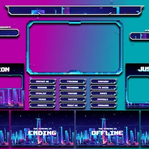 Retro Pixel Art Twitch Stream-pakket | Twitch-streampakket met pixelthema | Uniek retro-ontwerp | Geanimeerde meldingen en overgangen