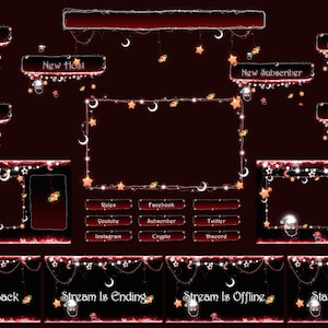 Twitch Overlay Christmas Pack, Ekran Twitch | Animowany pakiet nakładek do transmisji, Cat Twitch | Słodka nakładka Twitch | Vtuber | Gwiazda | Święta