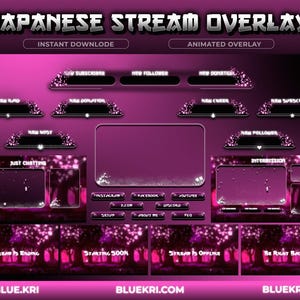 Japanese-Theme Animated Stream Overlay | stream Overlays, Panels, Alerts, Overlay, Screens |Twitch Overlay, Twitch screen | Animated Overlay