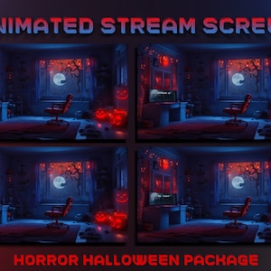 Halloween Ghost Cozy room Screen Overlay - Stream Overlay - Twitch Overlays - Stream Overlays Spooky Halloween Screens Overlay