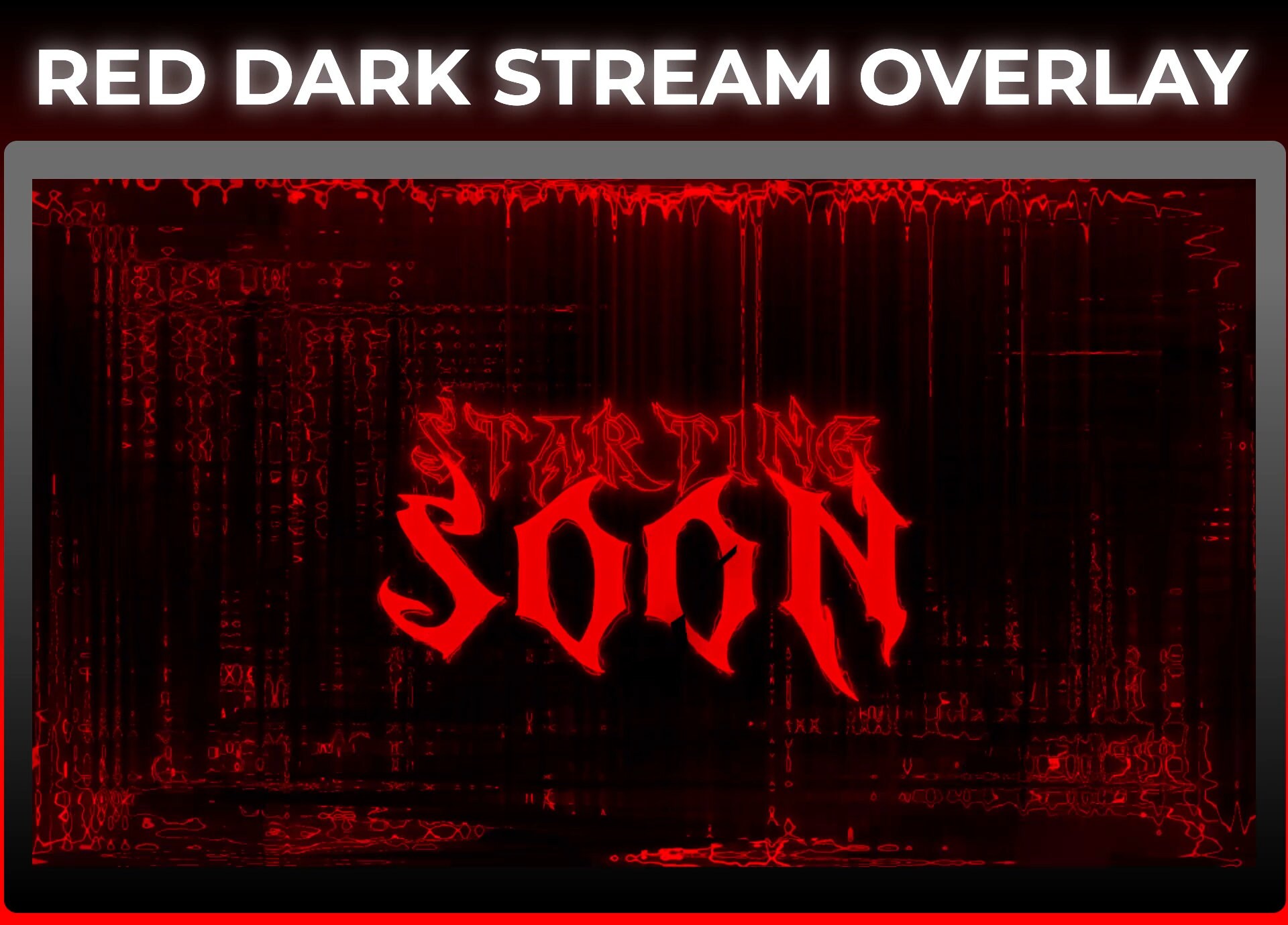 Overly Stream Red Red Dark Animated Stream Overlay Package | Twitch, Youtube, Kick ...