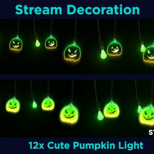 12x Halloween Stream decor Lights | pumpkin Twitch Stream Decoration | Ghosts decor lights | Halloween Twitch Overlay for Streamer