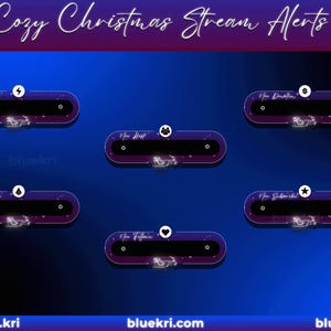 Animated Christmas Twitch Alerts | Cute Snow / Winter Themed Twitch Overlay Pack | Holiday Kawaii Streaming Graphic Assets