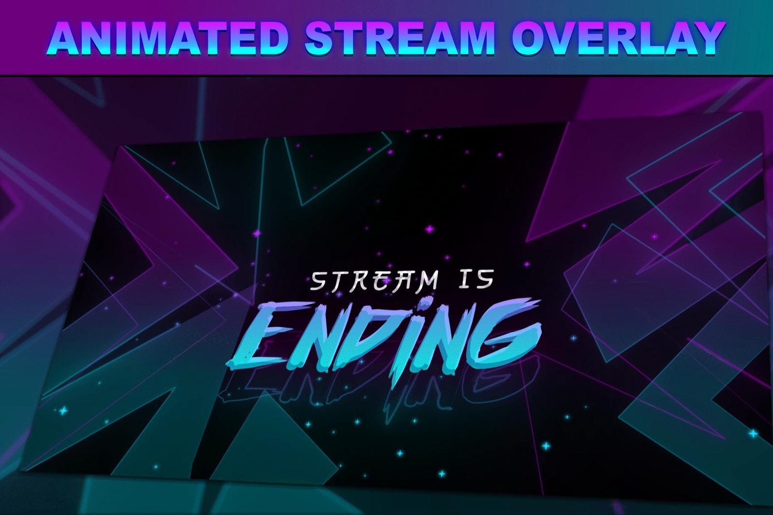 Animated Stream Overlay Package, Twitch Overlay Bundle, Neon Purple ...