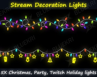 Weihnachts Dekor Lichter | Animiertes Twitch Overlay (5x WEBM)