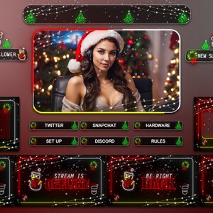 Animated Christmas Stream Overlay for Twitch, YouTube | xmas Stream Overlay Package, Twitch | Christmas Twitch Overlay | Twitch Alerts