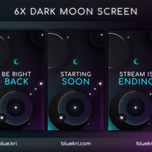 TikTok dark Moon Stream Screens | TikTok Screens | Twitch Screens | Dark Pink Moon TikTok Screens | TikTok Streaming Overlay Pack