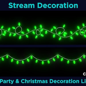 Animated Christmas 10x Lights - String Lights - Stream Decoration, Twitch Theme, Vtuber Decor