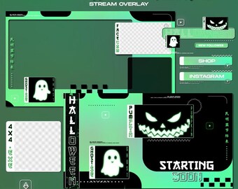 Halloween Tokyo Stream Overlay Pack, Spökpumpa-tema